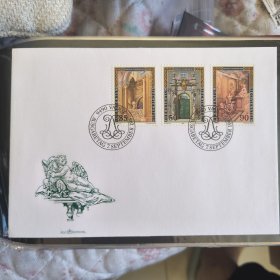F0911列支敦士登邮票1987年维也纳列支敦士登皇宫建筑 外国首日封 一封3全
