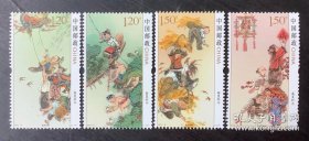 老邮票：2017-6《春夏秋冬》“四字”系列邮票之一（一套4枚：春燕剪柳、夏荷戏水、秋鸡鸣穗、冬雪映梅）