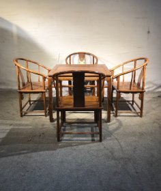 精品黄花梨木八仙桌五件套