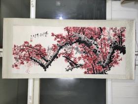 著名画家张平作品，画芯尺寸152X64㎝厘米，保老保真。