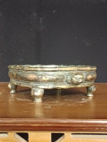 古董 古玩收藏 铜器 铜香炉 传世铜炉 回流铜香炉 纯铜香炉 长14厘米，宽10.5厘米，高4.3厘米，重量1.8斤