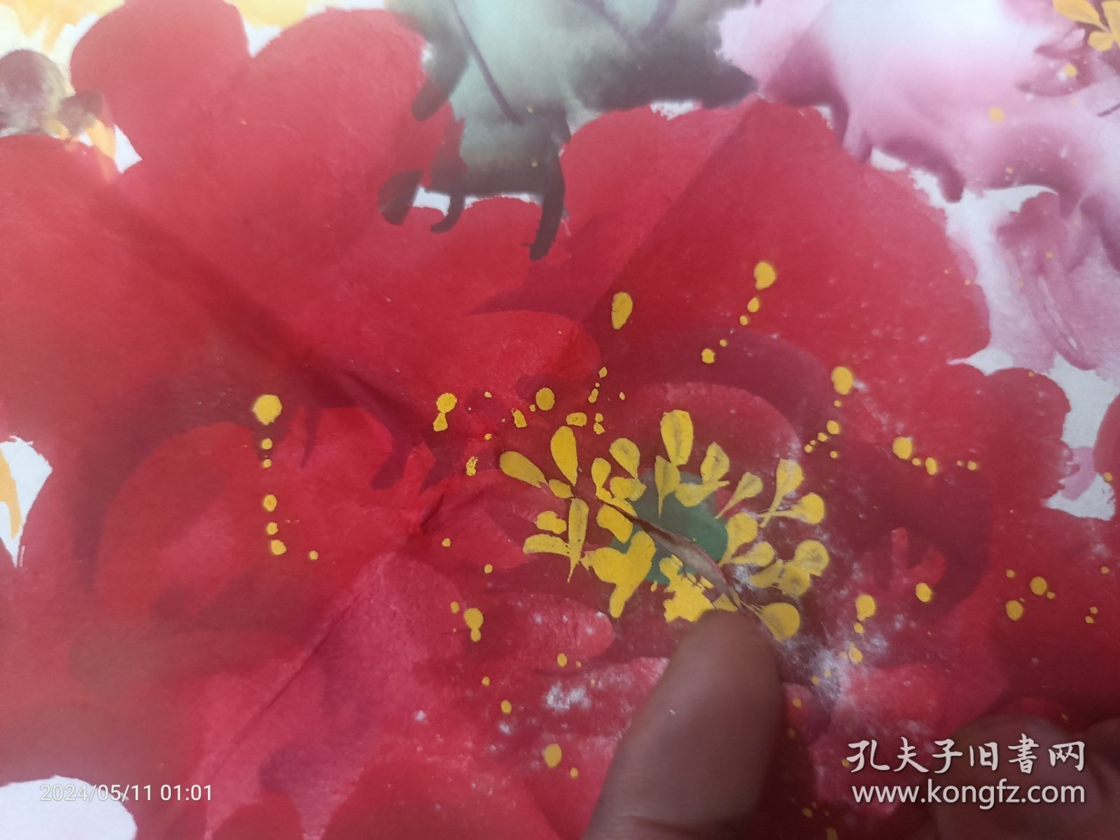 贺新 国画牡丹 《花开富贵》 172x68厘米 请看图片折痕处有小破裂但不缺失 人称一品夫人 贺新,实力派牡丹画家莫林的爱人,也是大学同学 用笔滋润 叶子统一协调又具微妙变化 作品为宣纸未裱画芯 折叠后装信封发货