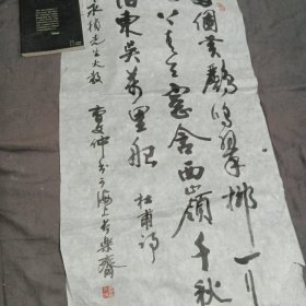 曹文仲书法一张杜甫诗尺寸94x44.5cm