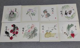 写意国画8张 33×33。