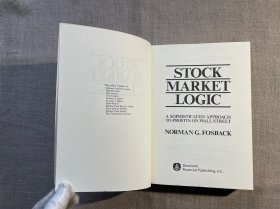 Stock Market Logic: A Sophisticated Approach to Profits on Wall Street 股市逻辑【英文版】前几页有三四处划线