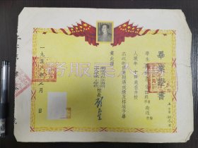 毕业证书，南通市私立唐闸工人子弟小学校，D8