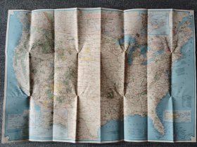National Geographic国家地理杂志地图系列之1966年7月 Vacationlands of The United States and Canada 美国度假地地图