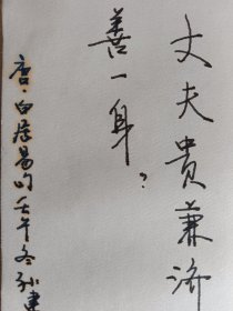 唐白居易句“丈夫贵兼…”