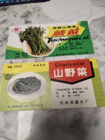 保鲜山野菜.蕨菜罐头商标