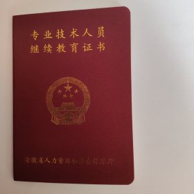 专业技术人员继续教育证书