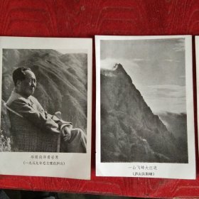 冷眼向洋看世界（一九五九年毛主席在庐山）/一山飞峙大江边（庐山汉阳峰）两图片/毛诗词七律 登庐山（共三页同售）