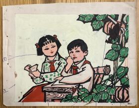 九年义务教育小学语文手绘插图原稿课后作业