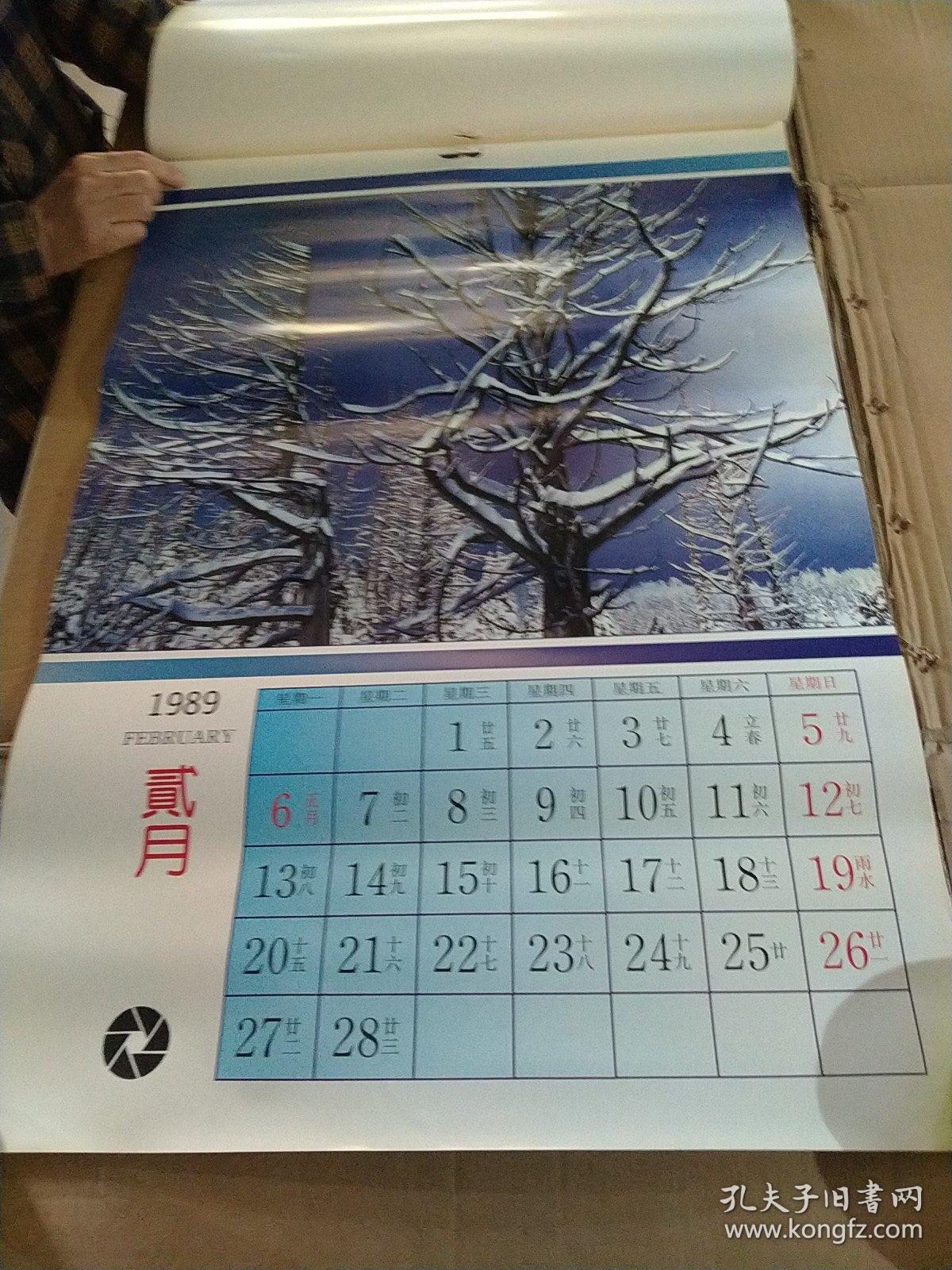 点击查看原图 挂历1989年  吉祥如意 (缺5月.7月.)