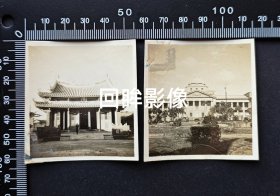 民国台湾台中博物馆，龙山寺等2枚合售，1946年12月16日拍摄