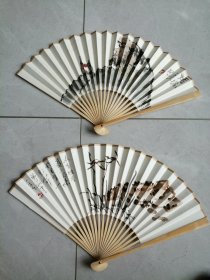 手绘国画折扇二把b50元一把