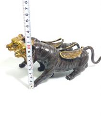 铜鎏金招财聚宝老虎，品相尺寸如图