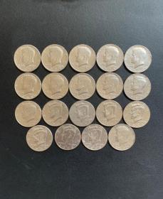 30mm  美国肯尼迪纪念币 硬币  美洲  镍币 不同年份19枚 含百年纪念币一枚 实物拍摄 按图发货