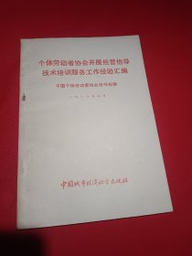 个体劳动者协会开展经营指导,技术培训服务工作经验汇编