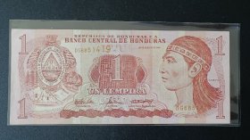 外国钱币，洪都拉斯 1伦皮拉 纸币