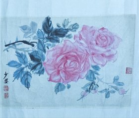 韩少婴 花卉 尺寸：24.5*35cm