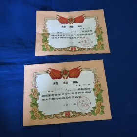 结婚证书1968年，一对2张