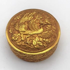 清鎏金朱雀图首饰盒
