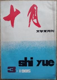 《十月》1985年第3期（王安忆中篇《历险黄龙洞》曾维浩中篇《黄叶青叶》杨剑鸣中篇《死亡地带》魏志远、吴雨初短篇《生命在回旋》等）