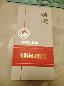 1978年，全国科研成果展览 请柬