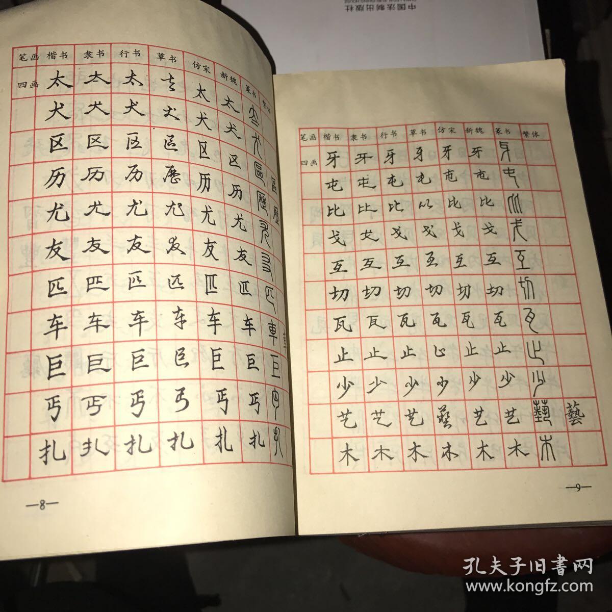 常用字七体硬笔书法字典