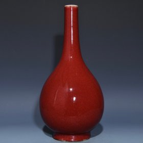 清祭红胆瓶古董古玩古瓷器收藏