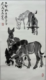 立轴 五驴图