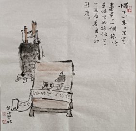 书画名家笔墨真迹，著名禅意书画家贾双林花鸟作品:慢下心来