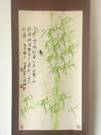 傳耕野  （京城书画名家）国画 翠竹墨蝉
  设色纸本  立轴  87X49Cm （作品保真）