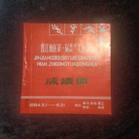 晋江地区第一届青少年职工运动会 成绩册1984年