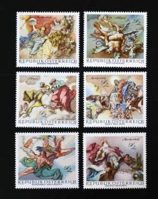 外国邮票     奥地利1968年奥地利巴洛克壁画邮票(雕刻版)
