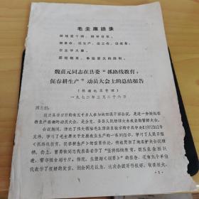 早期抓路线教育促春耕生产总结报告学习资料