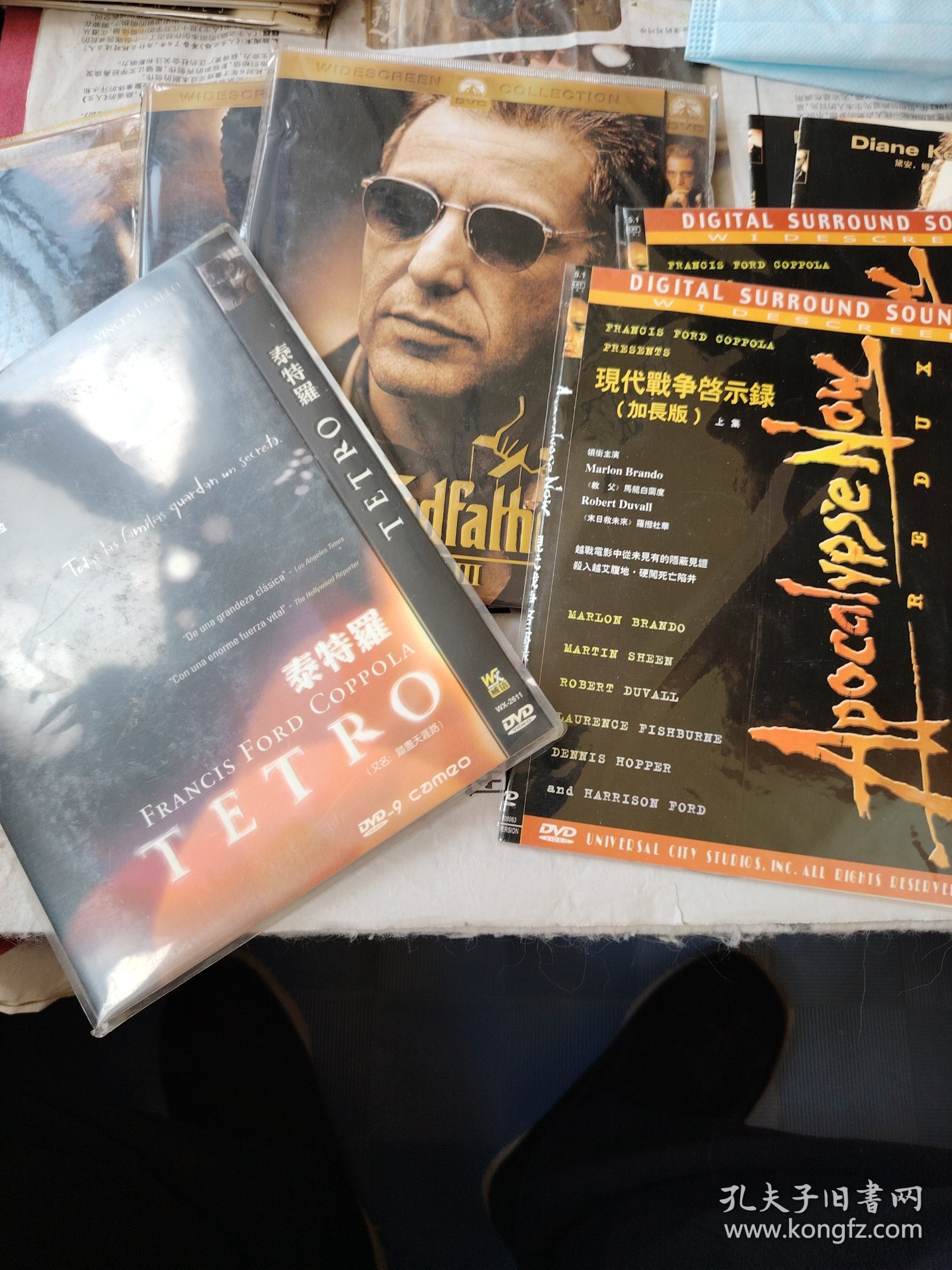 电影 DVD 弗朗西斯·科波拉作品：教父（1碟）+教父2（2碟）+教父3（1碟）[简装 4碟]（盘面干净 基本全新）