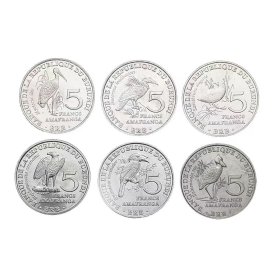 非洲珍稀鸟类硬币6枚全套 2014年 布隆迪5法郎钱币直径26MM全新