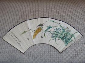 一书一画草虫扇面一个，尺寸52*18cm品如图喜欢的联系