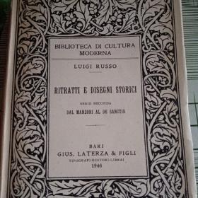 RITRATTI E DISEGNI STORICI(意大利文)两册 原版1946年毛边本 历史绘画和设计