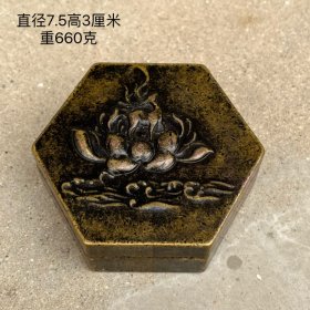 【博雅轩老货收藏】老铜·八卦墨盒