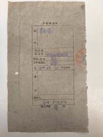1962年关于 李志虎（去华阴眉户剧团）西安美术学院