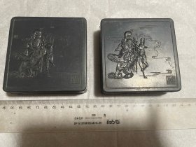 七八十年代的福禄寿人物墨盒两个一对、工艺好品相好、顺义县北小营塑料厂出品