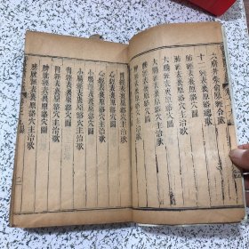 铁路医院针灸科张？？藏书，清代精刻精印【御纂医宗金鉴，刺灸卷七十九至八十六卷，共八卷五册合售，每册书皮都有老中医手写鍼灸门，包真如图】品佳