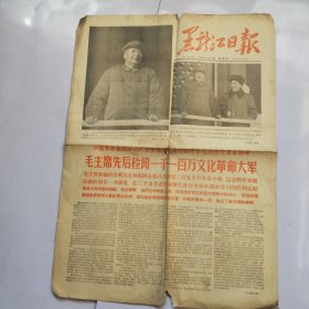 黑龙江日报，毛主席检阅1100万革命大军 1966年11月27日 全四版 原版老报纸