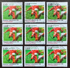 信226德国1998年上品信销邮票1全，德甲足球冠军队凯泽斯劳滕队，2015斯科特目录0.75美元。随机发货！