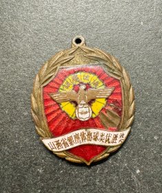 老徽章纪念章 1958年山西省银鹰体协球类优胜奖纪念章 珐琅釉铜章