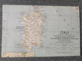 National Geographic国家地理杂志地图系列之1961年11月 Italy 意大利地图