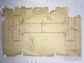 中国近代著名建筑师.杨锡鏐等签名设计-50年代北京大学建筑设计稿1幅，尺寸88*56厘米。