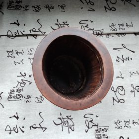 民国时期竹木雕刻于右任书法笔筒